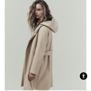 Zara Belted Hooded Soft Coat